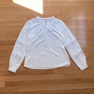 White High-Necked LOFT Blouse